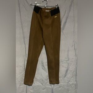 Brown Suede Capris with Black Accents